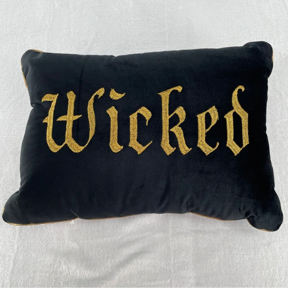 Wicked Black and Gold Decorative Pillow